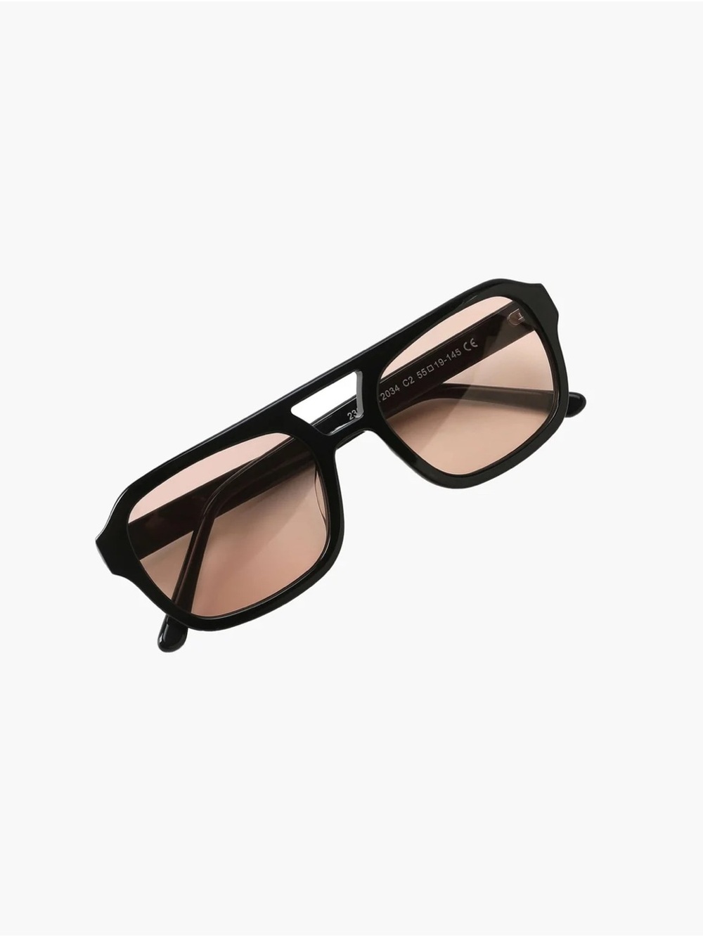 Zahra Black Frame Sunglasses with Orange Tint